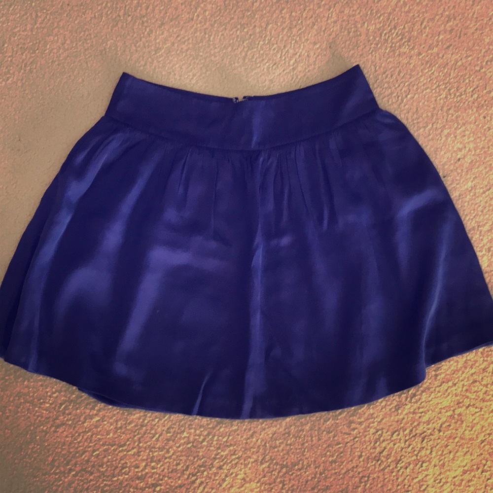 Purple High-Waisted Silk Skirt